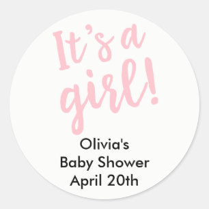 Het is een meisje Baby shower Favor Tag Pink