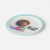 Het is een meisje Baby shower kleine zeemeermin Papieren Bordje (Gekanteld)