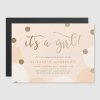 Het is een meisje! | Baby shower Peach & Gold Conf
