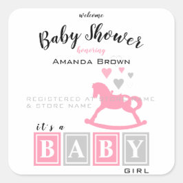 Het is een meisje Baby shower Vierkante Sticker