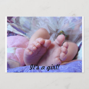 Het is een meisje. Babyschoenen Kaart