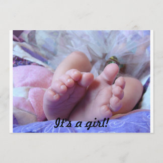 Het is een meisje. Babyschoenen Kaart