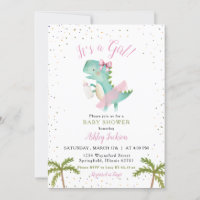 Het is een meisje ballerina dinosaurus Baby shower