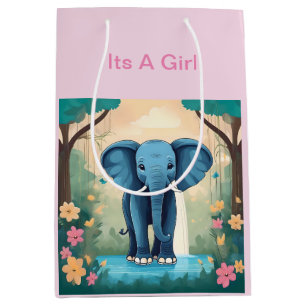 Het is een meisje blauwe Baby olifant, Medium Cadeauzakje
