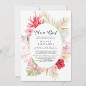 Het Is Een Meisje Bloemige Baby Shower Uitnodiging (Voorkant)