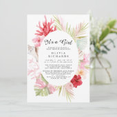 Het Is Een Meisje Bloemige Baby Shower Uitnodiging (Staand voorkant)