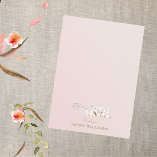 Het is een Meisje Blush Baby shower Dank je Uitnod Kaart