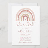 Het is een meisje Boho Rainbow Baby shower Invitat Kaart (Voorkant)