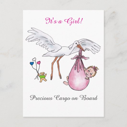 Het is een meisje! briefkaart (Voorkant)