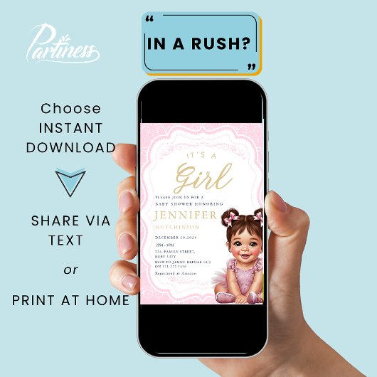 Het is een meisje Coquette Baby Girl Shower Kaart