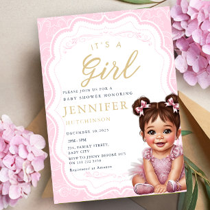 Het is een meisje Coquette Baby Girl Shower Kaart