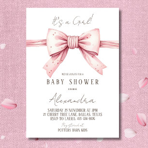 Het is een meisje Coquette Pink Bow Baby shower Kaart