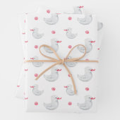Het is een meisje: Cute Duck Pattern Inpakpapier Vel (In situ)