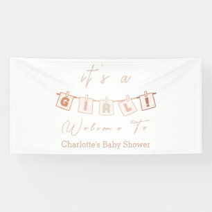 Het is een meisje! Cute Notedry Boho Kleur Baby Sh Spandoek