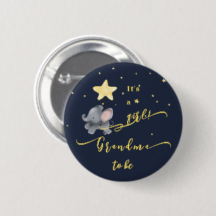 Het is een meisje! Cute Olifant & Ballon Wordt oma Ronde Button 5,7 Cm