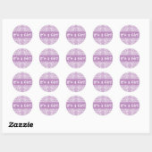 Het is een meisje! Damask Envelope Sticker Seal (Vel)