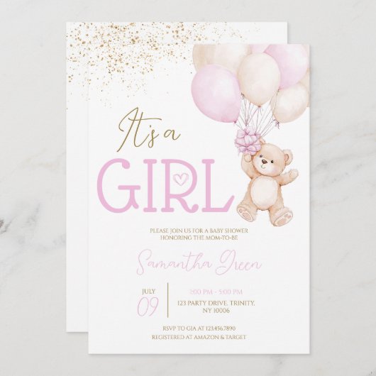 Het is een meisje dat we nauwelijks kunnen wachten kaart (Voorkant / Achterkant)