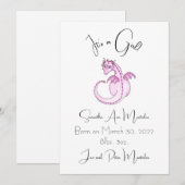 Het is een meisje!! Draken geboorteaankondiging. Aankondiging (Voorkant / Achterkant)