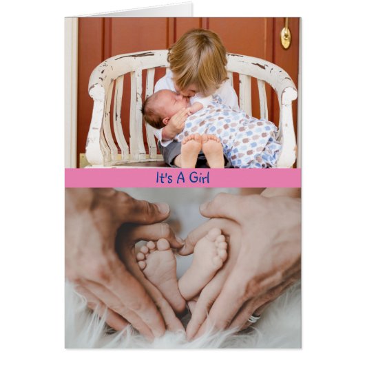 Het is een meisje dubbele foto aangepaste tekst ge (Voorkant)