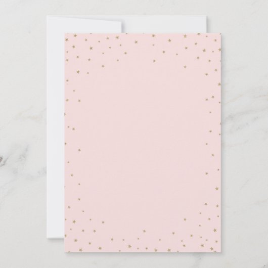 Het is een meisje! Fancy gouden sterren Roze Baby Kaart (Achterkant)
