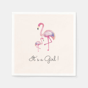 Het is een meisje Flamingo Baby Shower servet