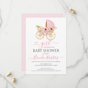 Het is een meisje floral baby wieg save the date