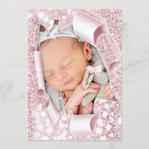 Het is een meisje Foto SweetGlitter Baby shower 3D Kaart