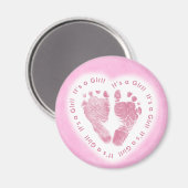 Het is een meisje geboorte aankondiging magneet (Voorkant / Achterkant)