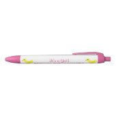 Het is een meisje geel Ducky roze witte aankondigi Zwarte Inkt Pen (Bovenkant)