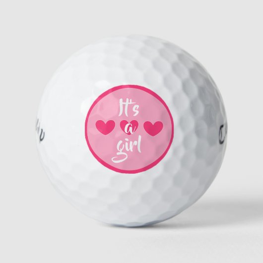 Het is een meisje (gender reveal) golfballen (Voorkant)