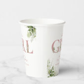 Het is een meisje groene stoffige roze letter baby papieren bekers (Rechts)