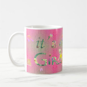 "Het is een meisje" Illustratie Mermaid/Baby Cloth Koffiemok