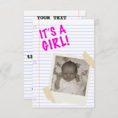 Het is een meisje. kaart (Voorkant / Achterkant)