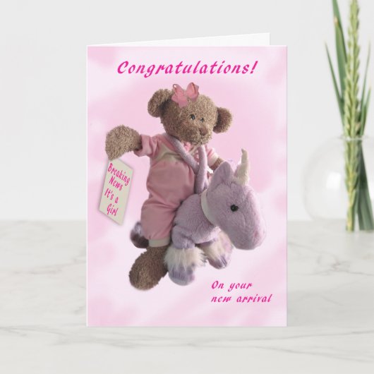 Het is een meisje! kaart (Voorkant)