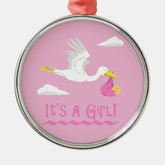 Het is een meisje! keramisch ornament (Voorkant)