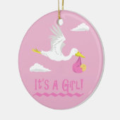 Het is een meisje! keramisch ornament (Links)