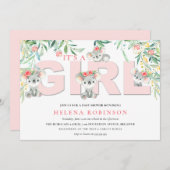 Het is een meisje koala baby douche uitnodigingen (Voorkant / Achterkant)