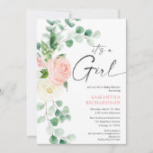 Het is een Meisje lente bloemengroen eucalyptus ba Kaart (Voorkant)