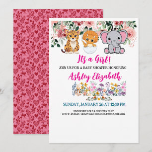 Het is een meisje leuke baby shower uitnodigingska kaart
