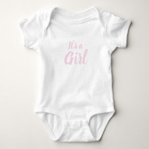 Het is een meisje, lichtroze babyshower, geslacht  romper