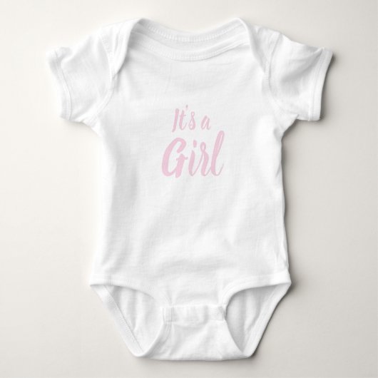 Het is een meisje, lichtroze babyshower, geslacht romper (Voorkant)