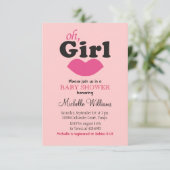 Het is een meisje lips-Baby shower Kaart (Staand voorkant)