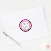 Het is een Meisje Magenta Sticker (Envelop)