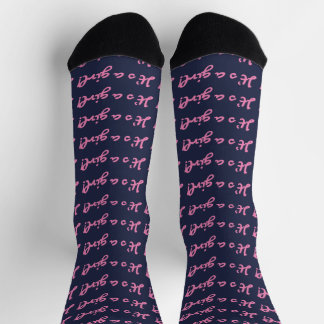 Het is een meisje! Medium roze script baby geslach Sokken