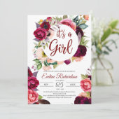 Het is een meisje met bloedige boer en maroon flor kaart (Staand voorkant)