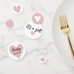 Het is een meisje met het Baby shower Pink Modern  Confetti