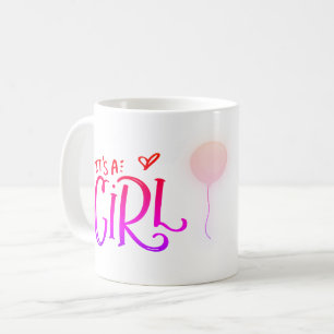 Het is een meisje met roze ballon gepersonaliseerd koffiemok