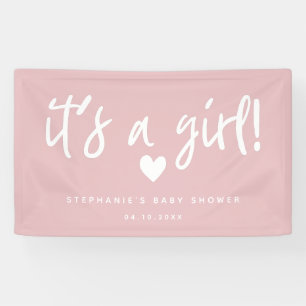 Het is een meisje Modern Pink Baby shower Spandoek