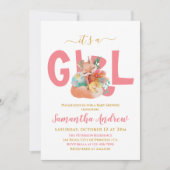 Het is een meisje mooie slaperige vos Baby shower Kaart (Voorkant)