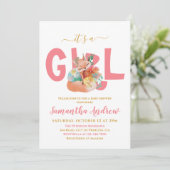 Het is een meisje mooie slaperige vos Baby shower Kaart (Staand voorkant)